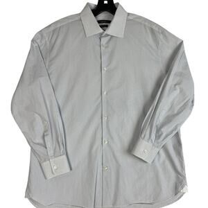 John Varvatos Mens Button Up Dress Shirt 100% Cotton Regular Fit 16.5 32/33